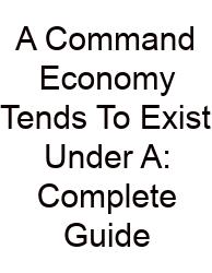 A Command Economy Tends To Exist Under A: Complete Guide
