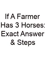 If A Farmer Has 3 Horses: Exact Answer & Steps