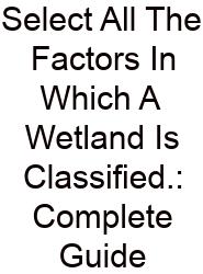 Select All The Factors In Which A Wetland Is Classified.: Complete Guide