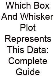 Which Box And Whisker Plot Represents This Data: Complete Guide